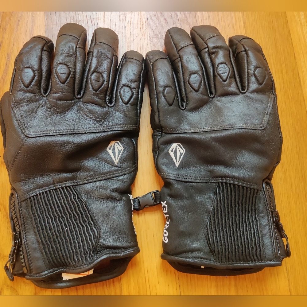 Volcom Black Leather Gloves